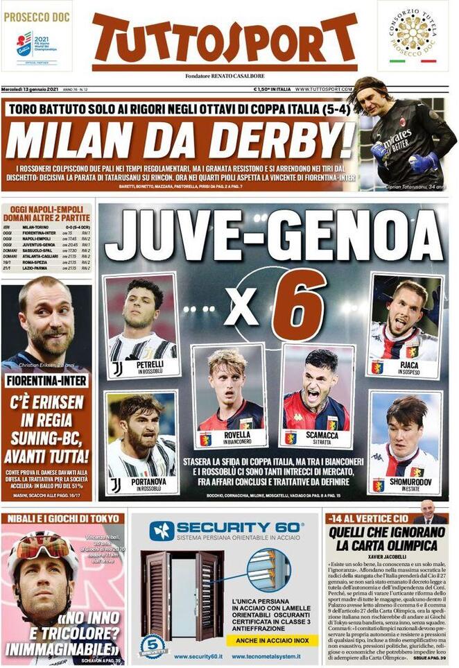 Tuttosport, prima pagina