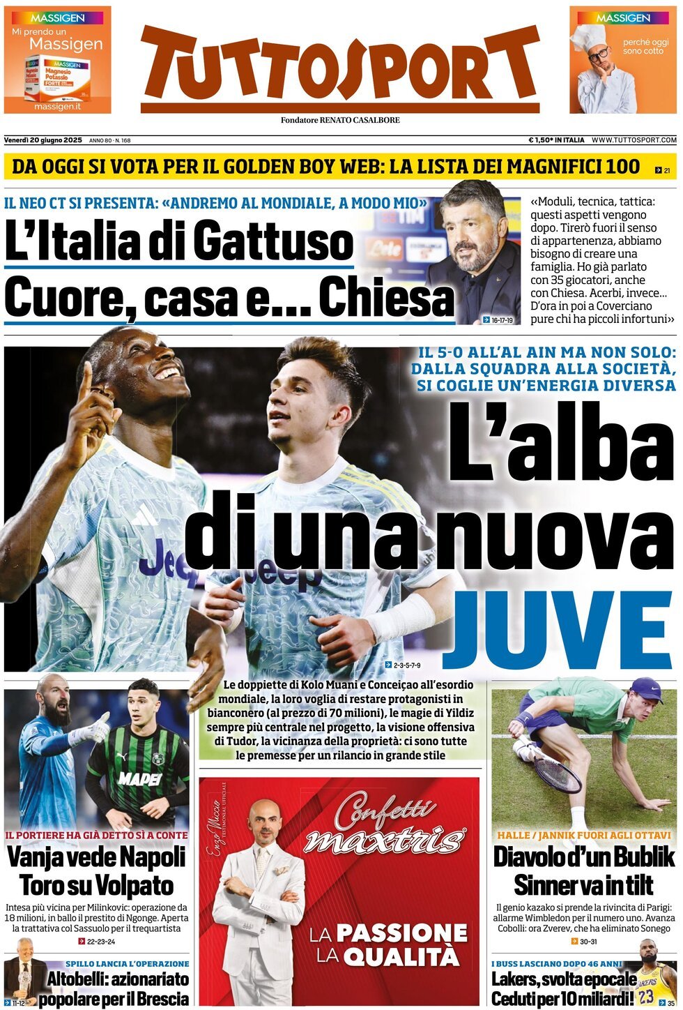 Tuttosport, prima pagina