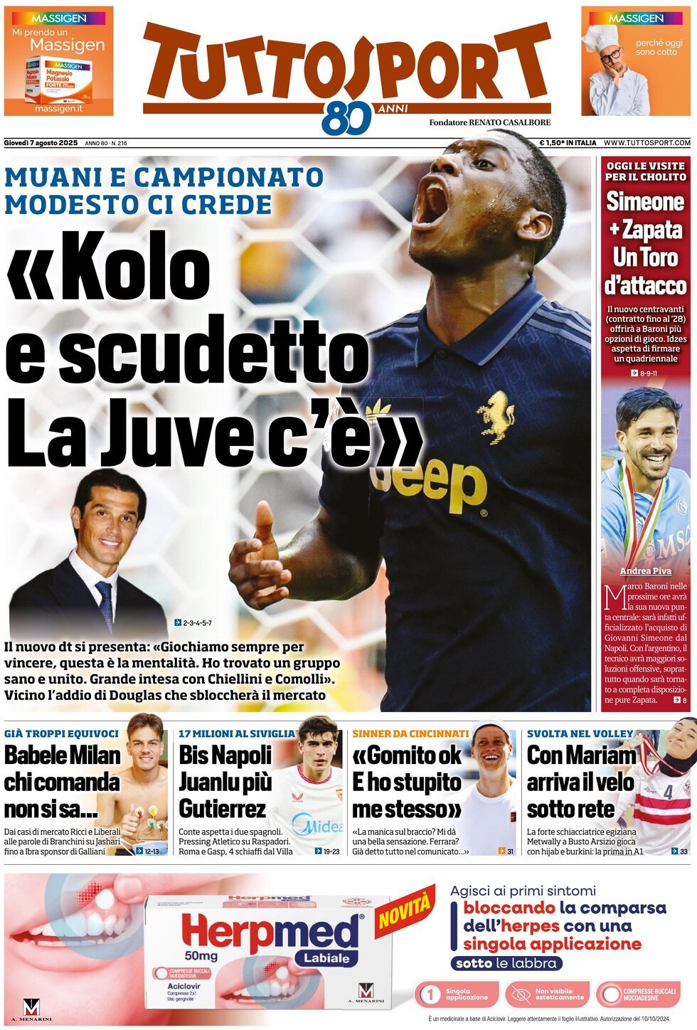 Tuttosport, prima pagina
