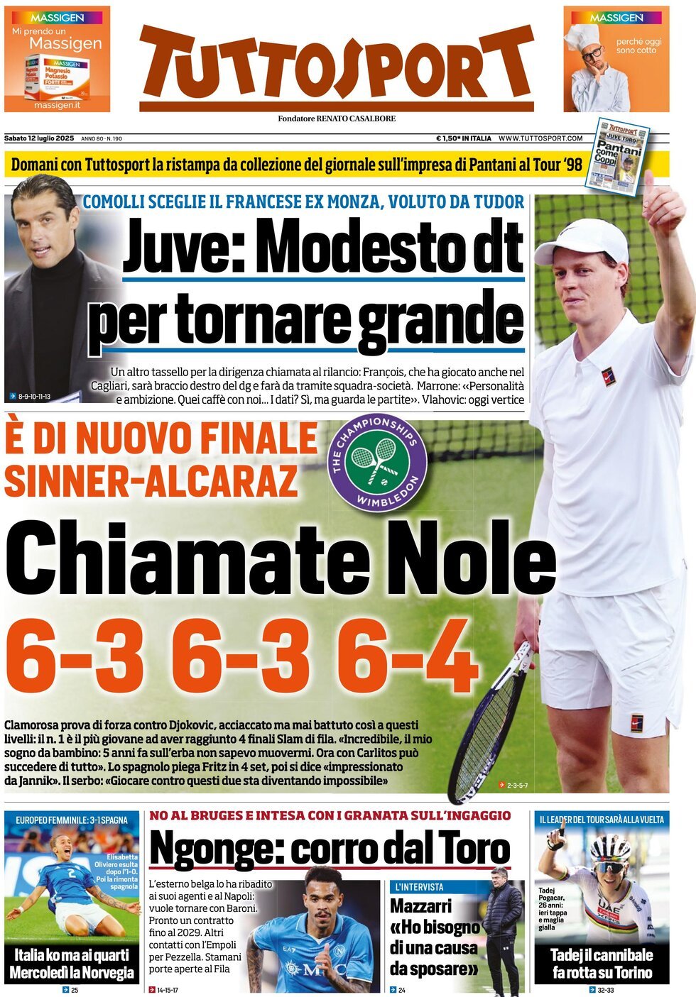 Tuttosport, prima pagina