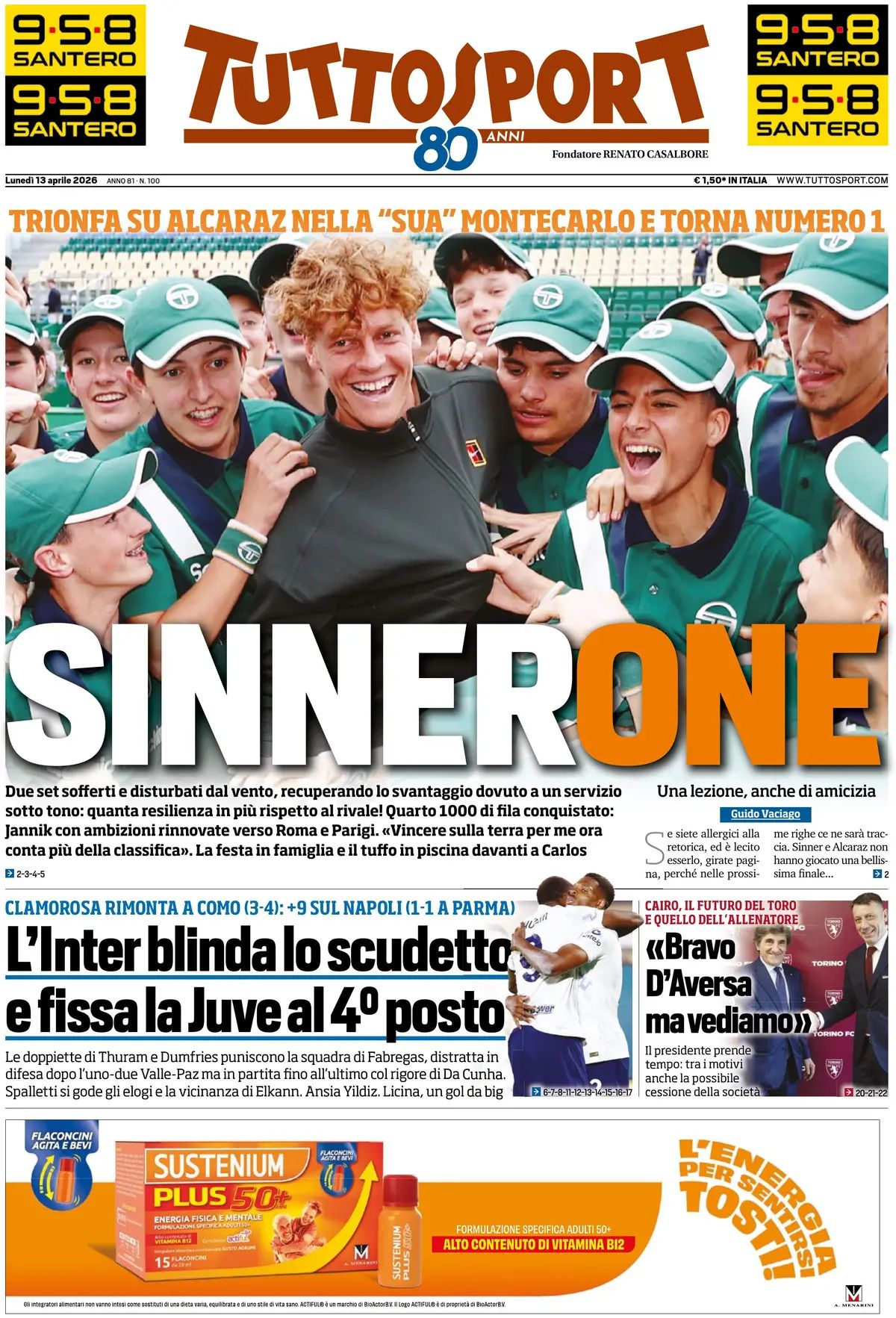 Tuttosport, prima pagina