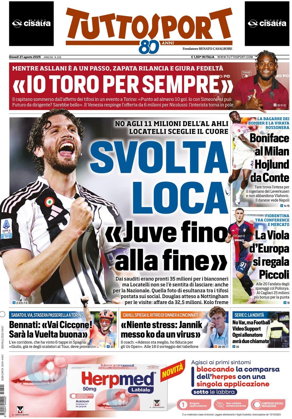 Tuttosport, prima pagina