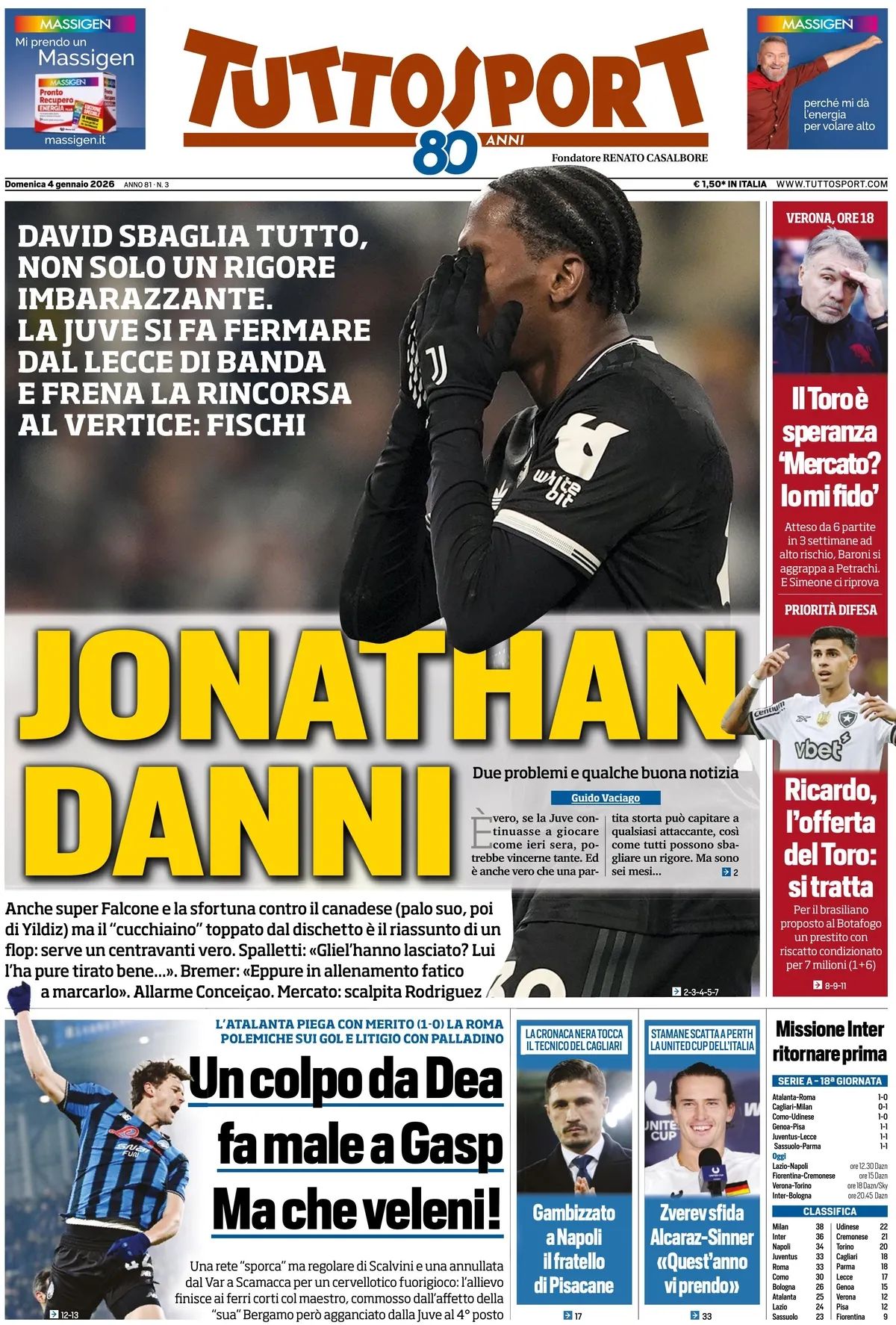 Tuttosport, prima pagina