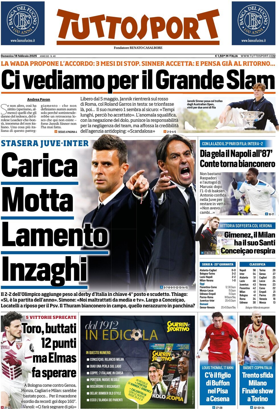 Tuttosport, prima pagina
