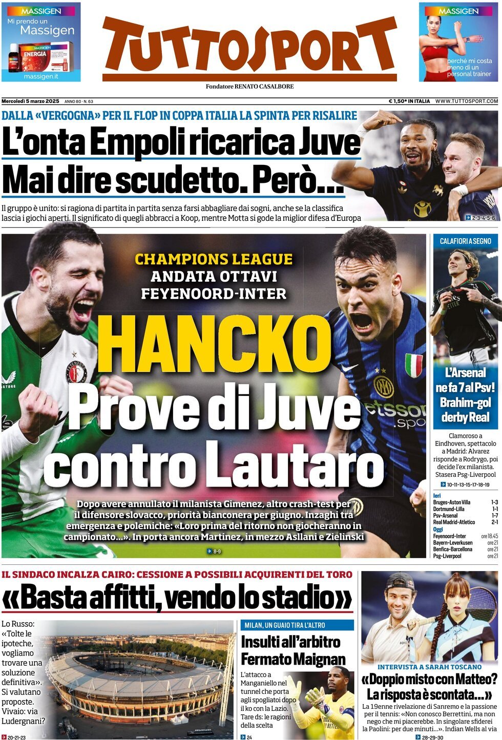 Tuttosport, prima pagina
