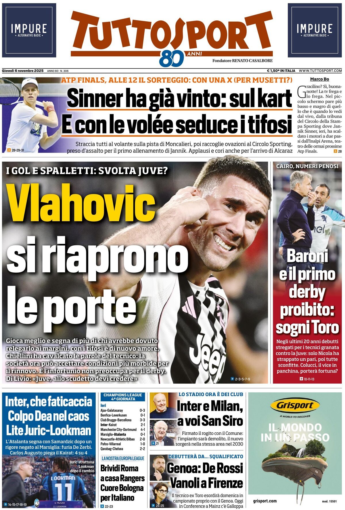 Tuttosport, prima pagina