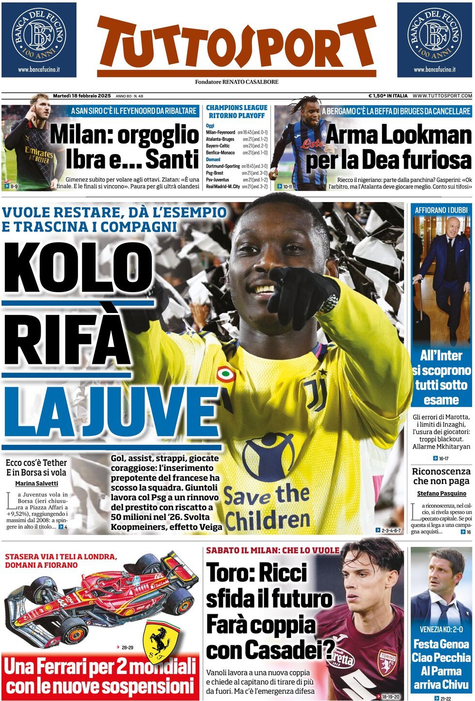 Tuttosport, prima pagina