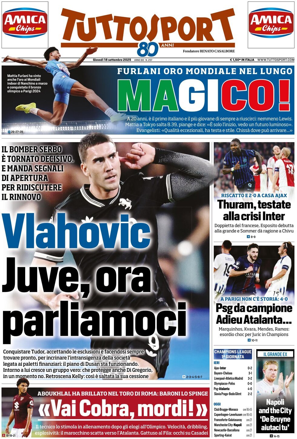 Tuttosport, prima pagina