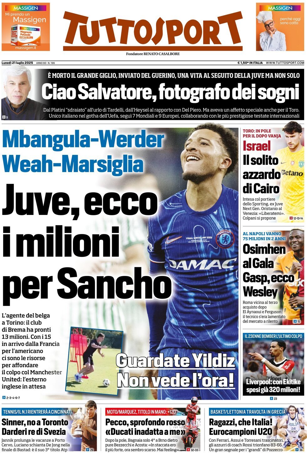 Tuttosport, prima pagina