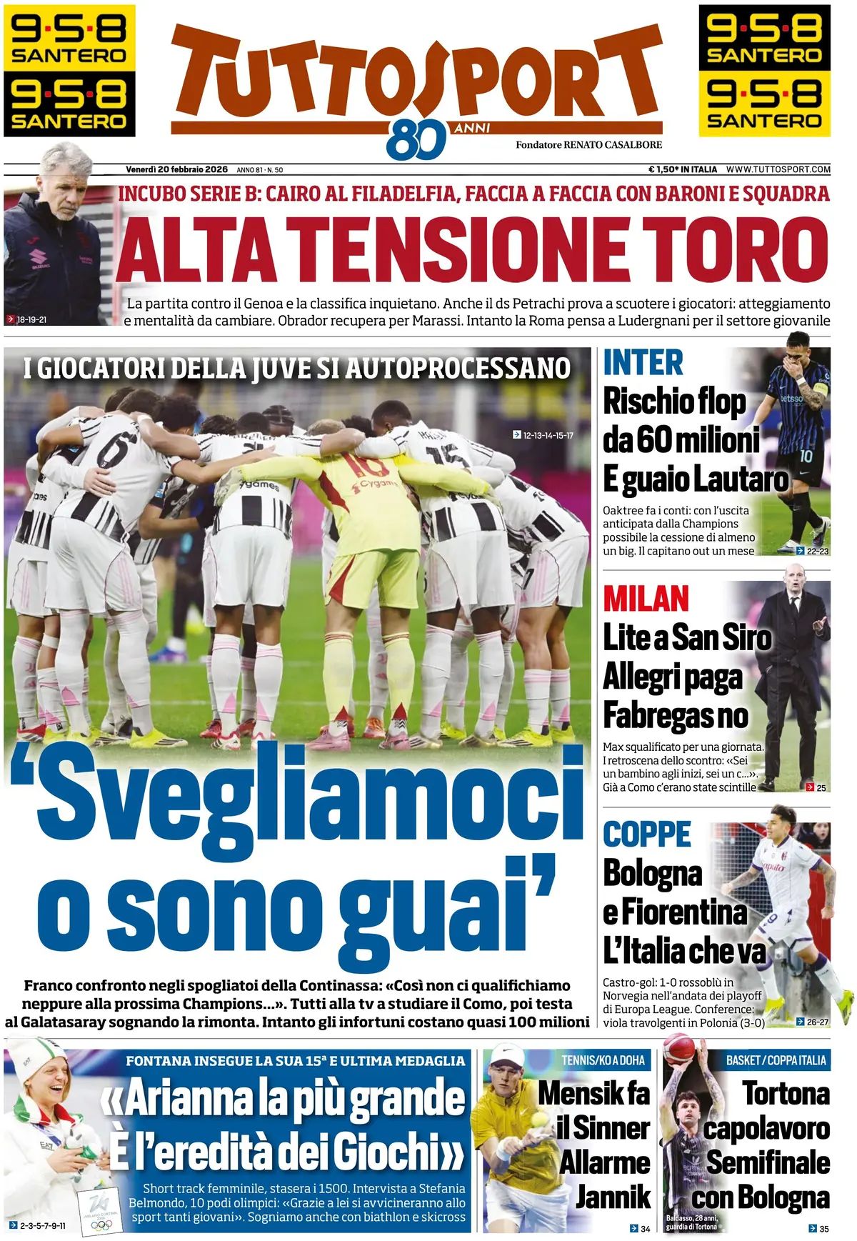Tuttosport, prima pagina