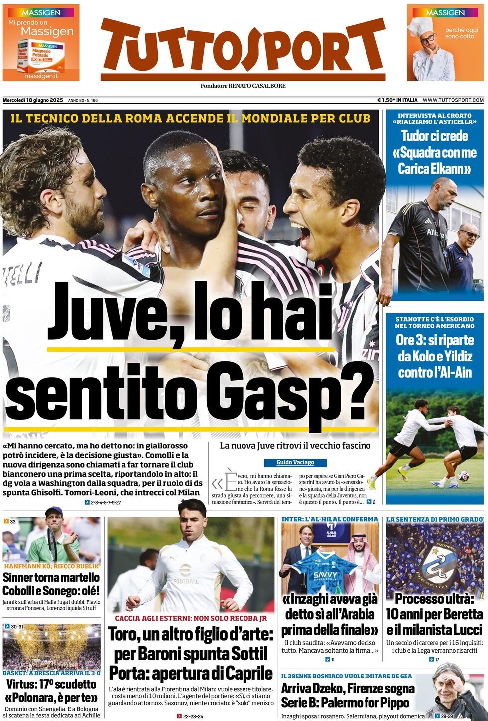 Tuttosport, prima pagina