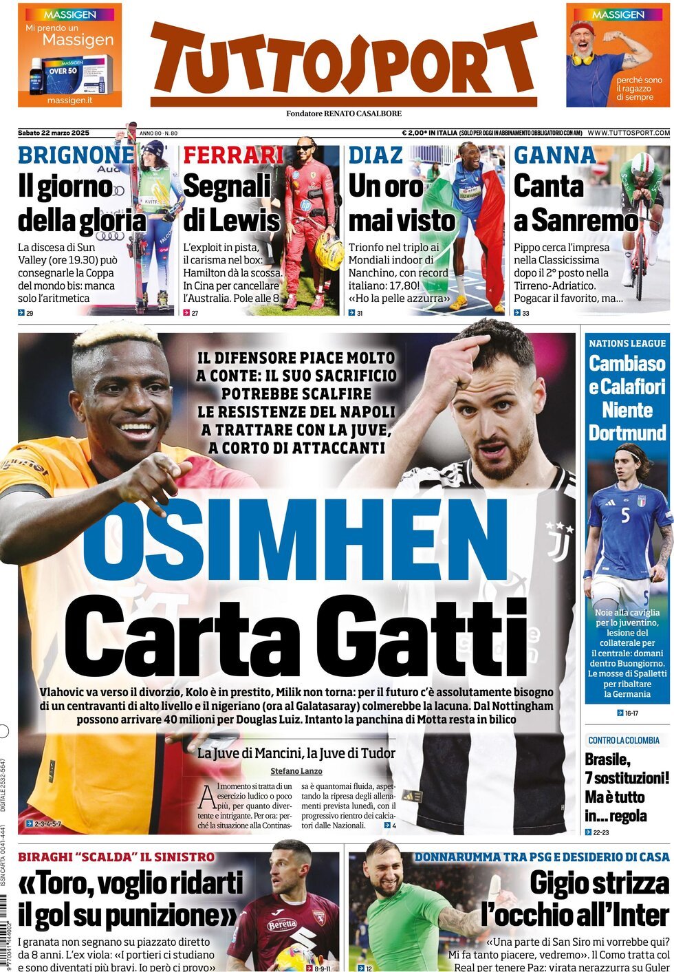Tuttosport, prima pagina