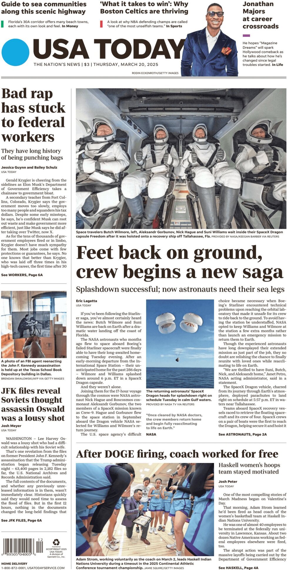 Usa Today (USA), prima pagina