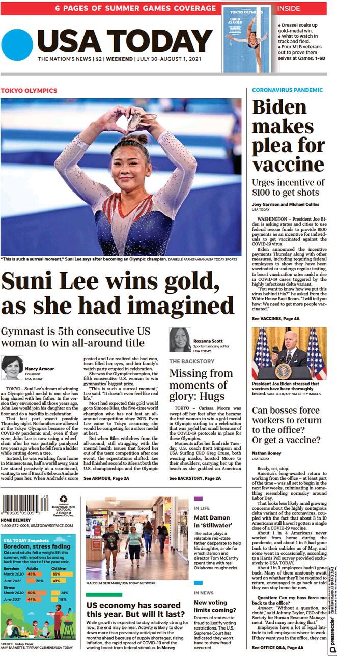Usa Today (USA), prima pagina