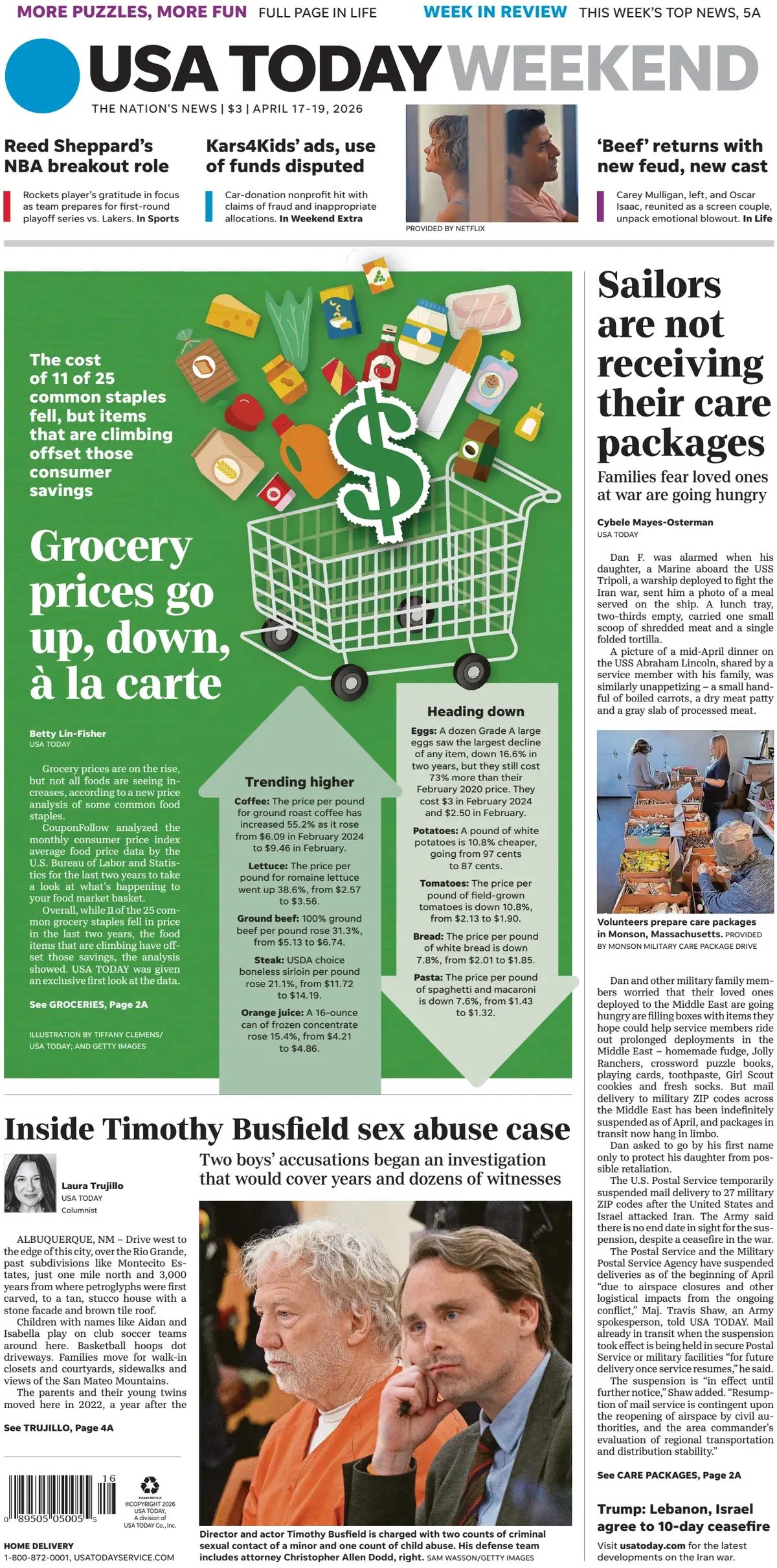 Usa Today (USA), prima pagina
