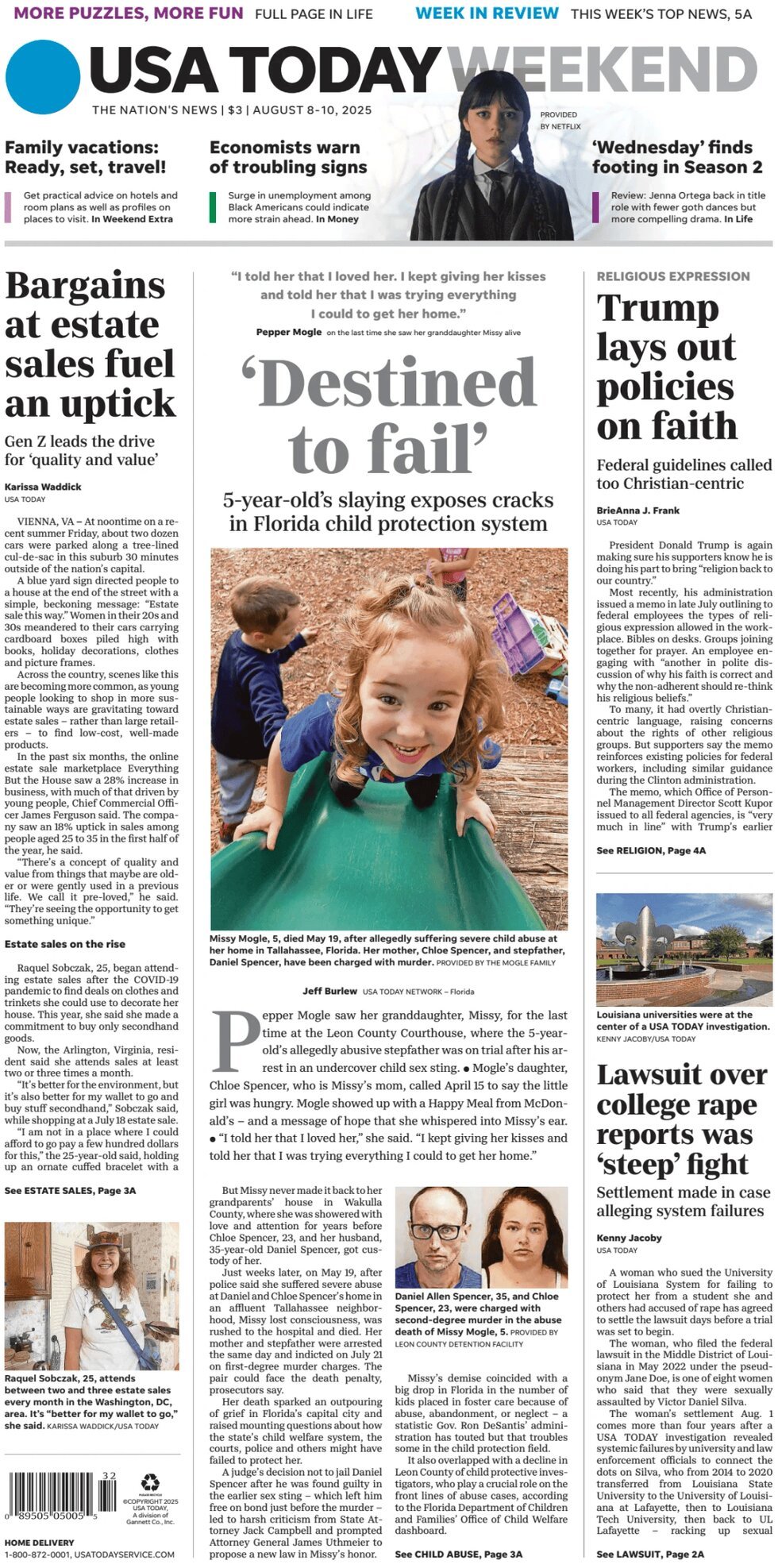 Usa Today (USA), prima pagina