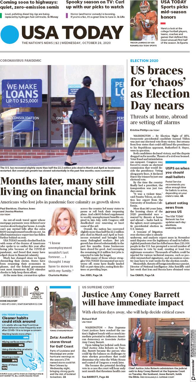 Usa Today (USA), prima pagina