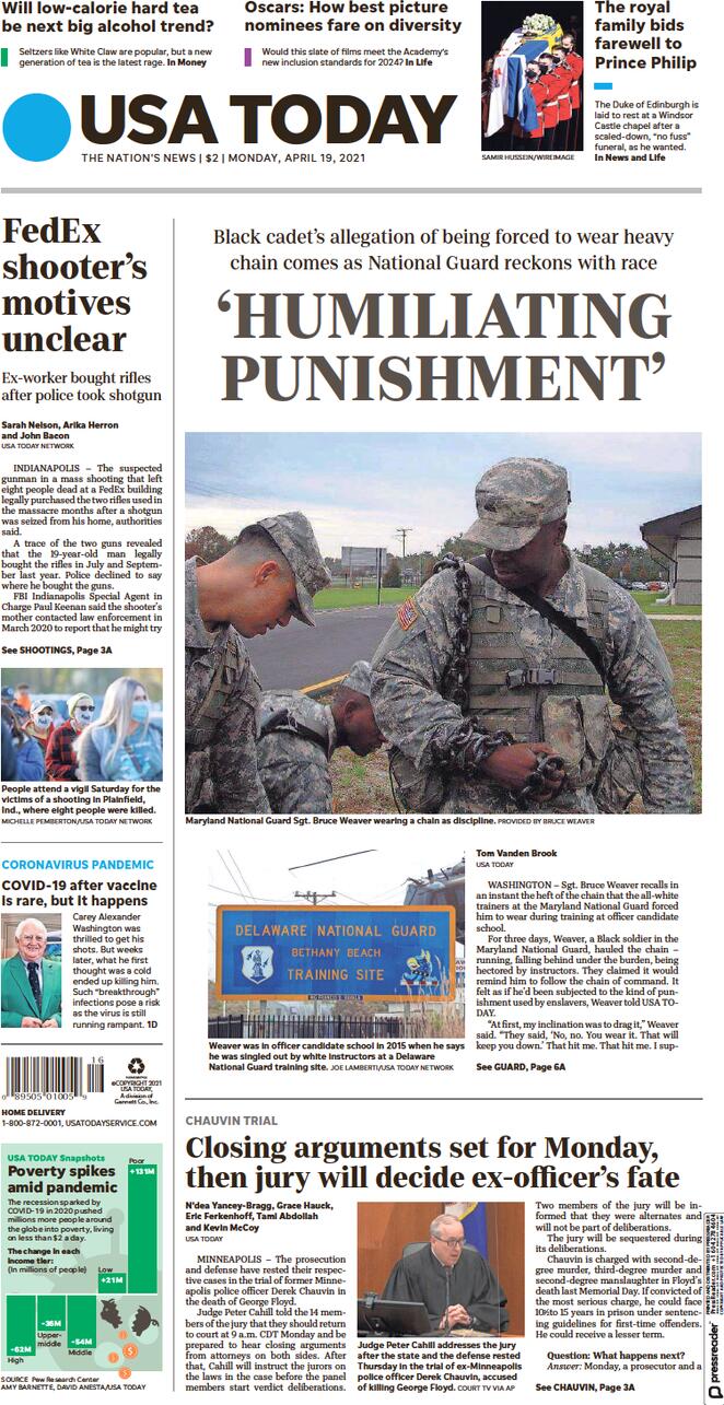 Usa Today (USA), prima pagina