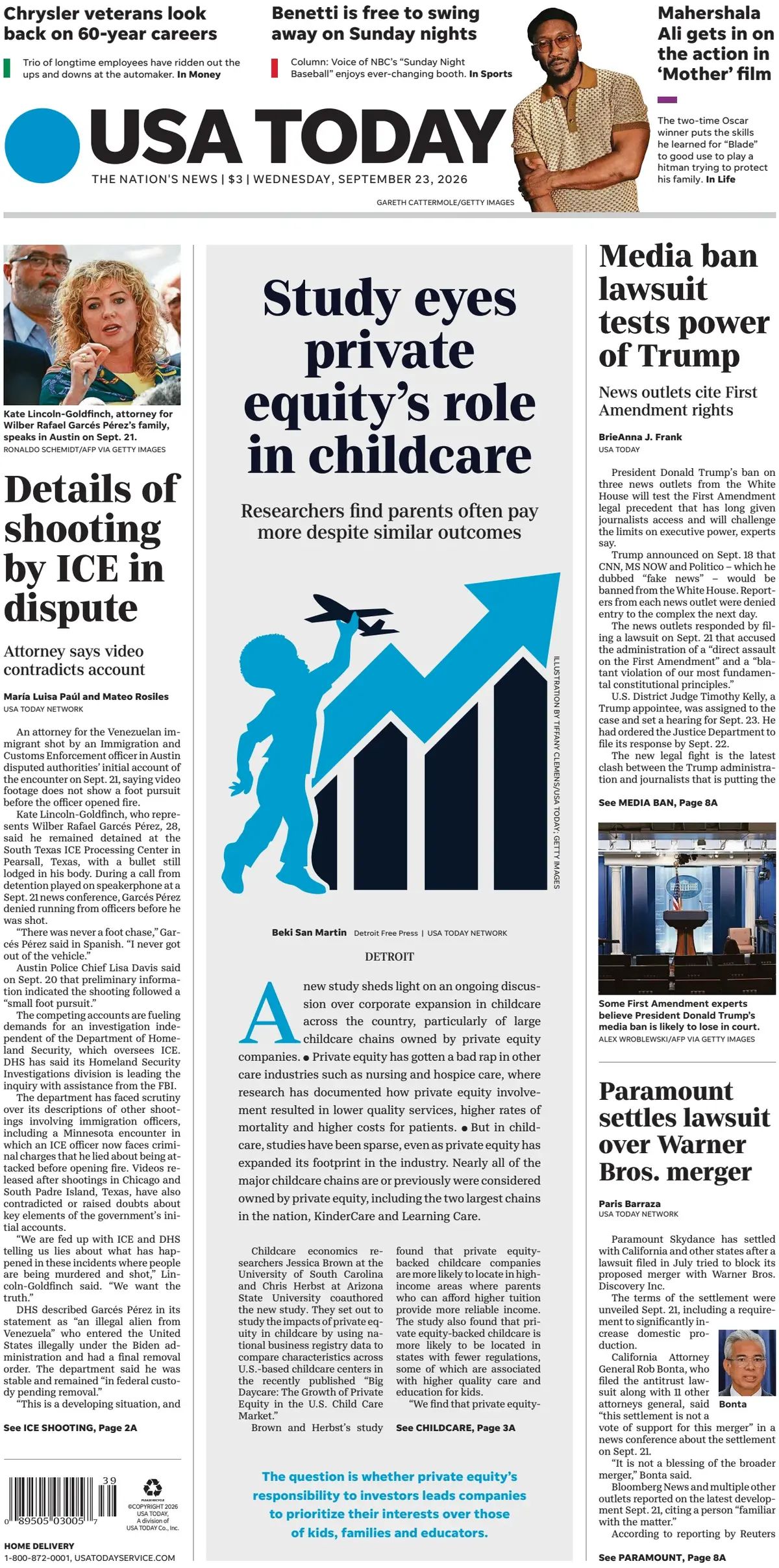 Usa Today (USA), prima pagina