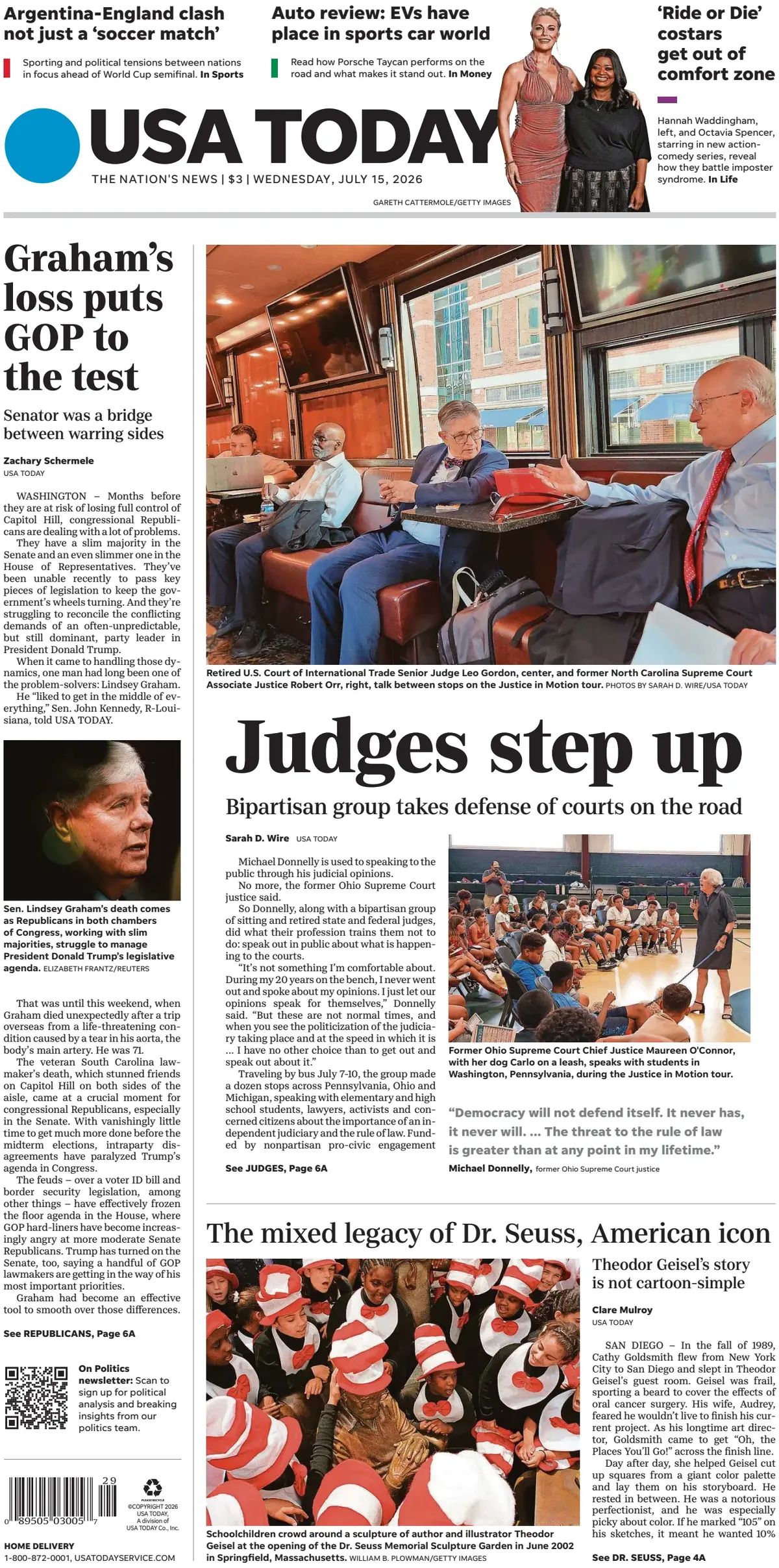 Usa Today (USA), prima pagina