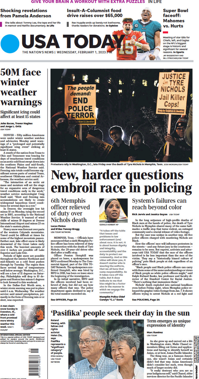 Usa Today (USA), prima pagina