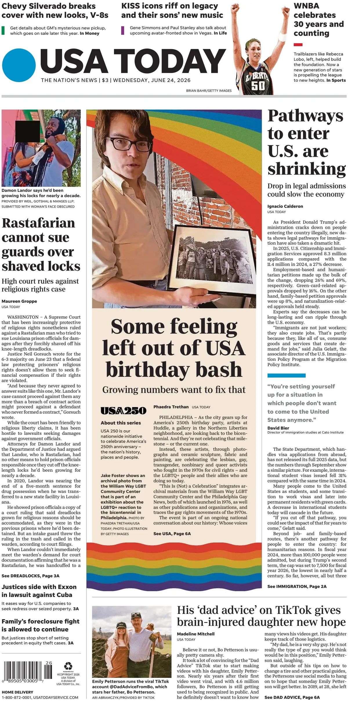 Usa Today (USA), prima pagina