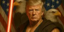 Trump cambia veste: non più papa, diventa cavaliere Jedi di Star Wars