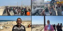 Decine di migliaia di palestinesi sulla strada costiera della Striscia di Gaza per tornare a acasa