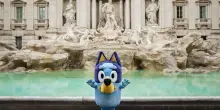 Festa Roma, Bluey arriva a Fontana di Trevi, poi sul red carpet