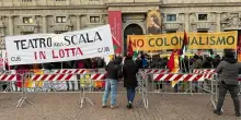 Proteste prima della prima della Scala a Milano