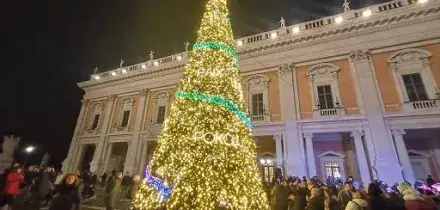 Roma, acceso l’Albero della Pace in Piazza del Campidoglio