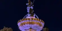 Campagna ESEO Italia: a Trento illuminata di magenta Fontana del Nettuno