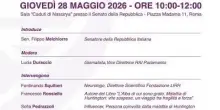 Malattia Huntington, LIRH: presa in carico, domani confronto in Senato