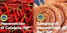 Peperoncino Calabria e Zampina Sammichele di Bari in registro Igp