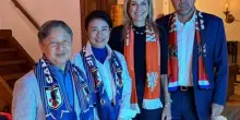 Naruhito e Masako vedono partita Mondiali con coppia reale olandese