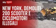 New York, demoliti 200 scooter e ciclomotori illegali