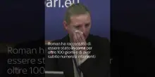 Ucraina, interprete piange durante il racconto di un bambino