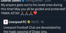 Morte Jota: il messaggio di LeBron James