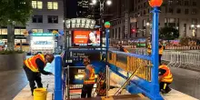 New York &egrave; pronta per le Finals: la metro dipinta con i colori dei Knicks