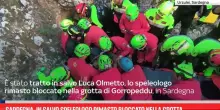 Sardegna, in salvo speleologo rimasto bloccato nella grotta