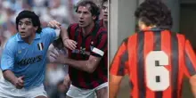 Quando Maradona omaggi&ograve; Baresi con la sua maglia numero 6: 'Il migliore di tutti'