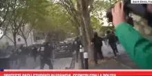 Proteste degli studenti in Francia, scontri con la polizia