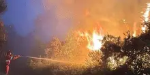 Lucca, incendio sul Monte Faeta: fiamme alimentate dal forte vento