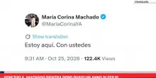Venezuela, Machado rientra dopo quasi un anno di esilio