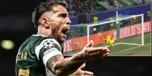 Sporting-Galatasaray, Zalazar alla Juninho: gol bellissimo su punizione. VIDEO