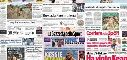 Le prime pagine dei quotidiani di oggi 28 agosto: la rassegna stampa