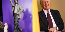 I Lakers svelano la statua per Pat Riley con un vestito di Armani