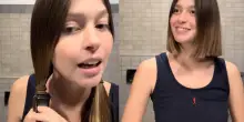 Natalia Paragoni, dopo inizio chemio si taglia da sola capelli. VIDEO
