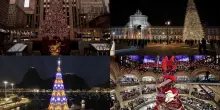 Natale, l'accensione degli alberi nel mondo: da New York a Parigi