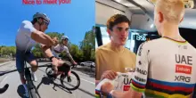 Pogacar si scalda con Marquez prima del Tour: pedalata e scambio di regali